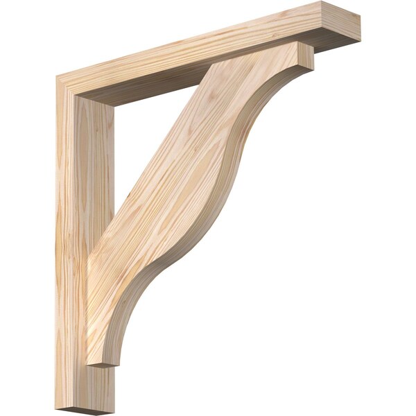 Ekena Millwork Funston Block Smooth Bracket w/ Offset Brace, Douglas Fir, 3 1/2"W x 20"D x 20"H BKT0402X20X20FST05SDF - main
